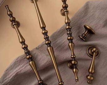 Manijas modernas de bronce para gabinetes de cocina, tiradores para armarios, muebles, salas de estar, oficinas, dormitorios, tiradores de latón antiguo.