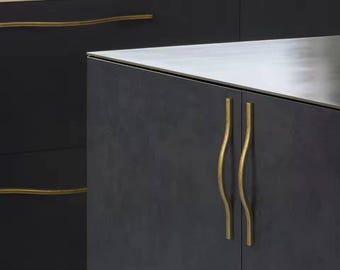 Manijas modernas de bronce para gabinetes de cocina, tiradores para armarios, muebles, salas de estar, oficinas, dormitorios, tiradores de latón antiguo.