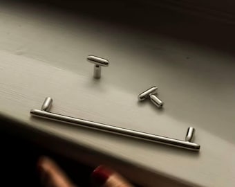 Modern Unusually shaped Cabinet Handles Kitchen Knob Pull Wardrobe Furniture Handle for Cabinet Living Room Home Office Bedroom Nickel Pull