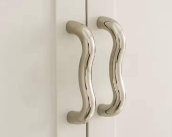 Pomo de níquel moderno, pomo y tirador de níquel oculto, pomos de latón para muebles de estilo escandinavo, tirador de puerta de latón y níquel para gabinete.