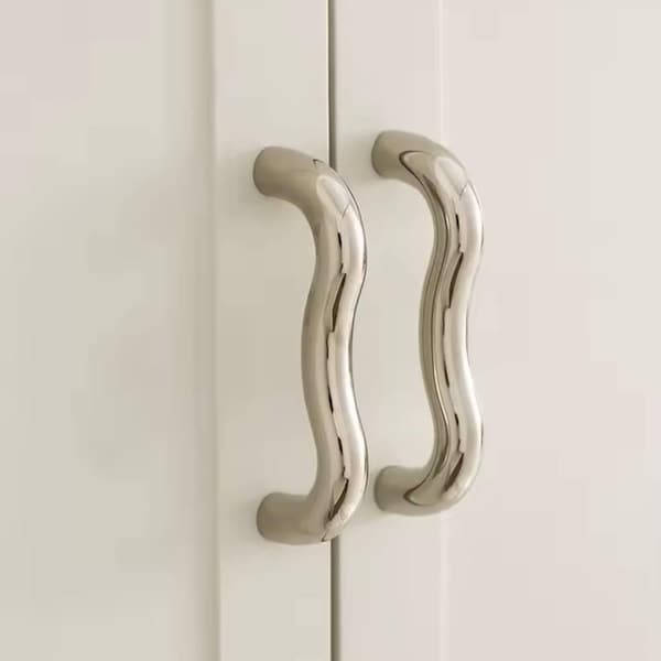 Modern nickel pull knob Hidden Nickel Knob and handle Scandinavian style brass furniture knobs, brass Nickel door handle cabinet pull knob