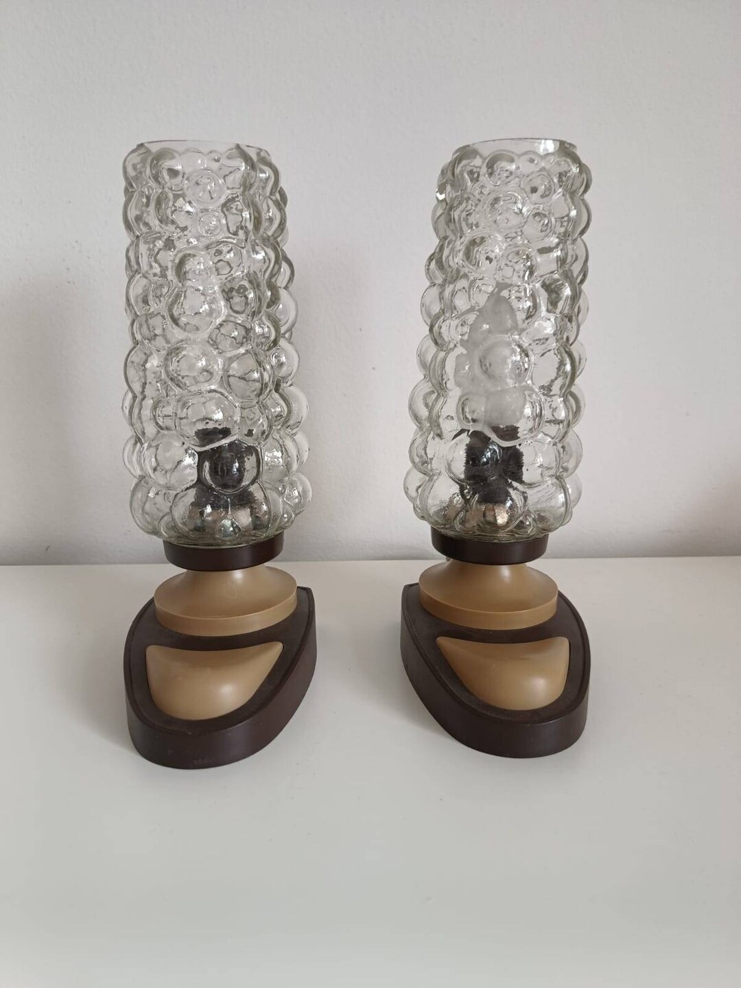 Vintage Table Lamps/ Bubble Glass Desk Lamps/ Mid Century Desk Etsy