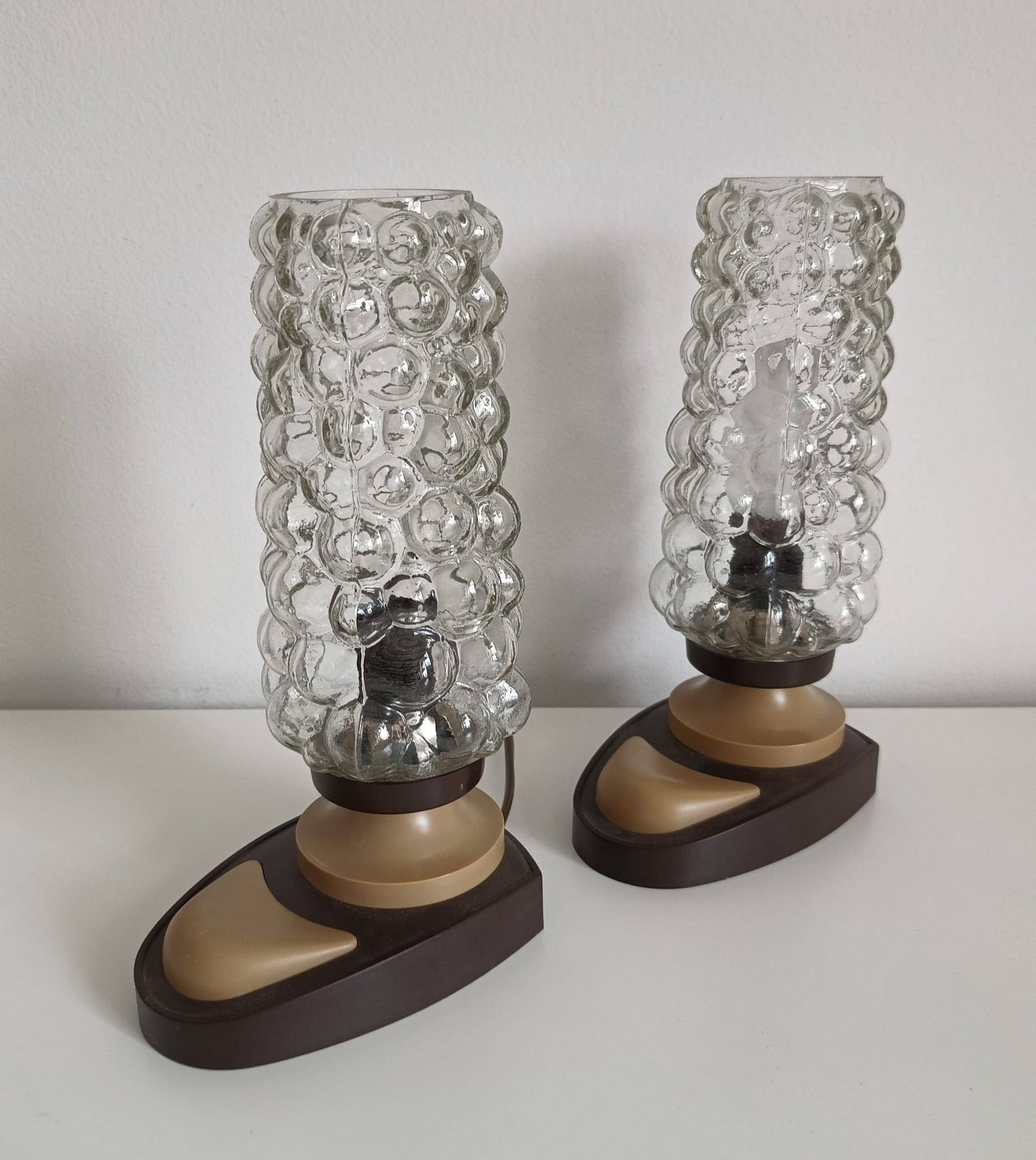 Vintage Table Lamps/ Bubble Glass Desk Lamps/ Mid Century Desk Etsy