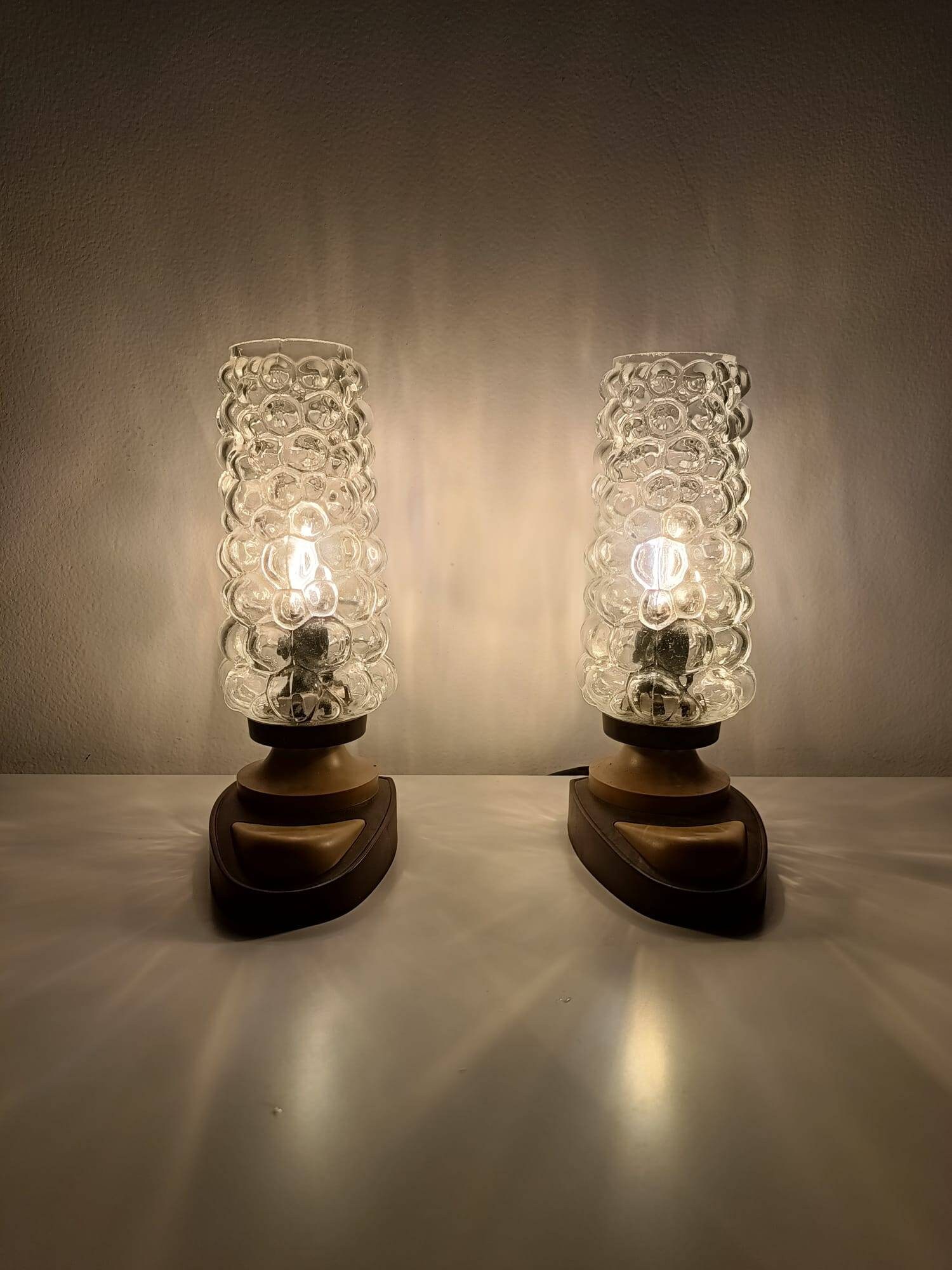 Vintage Table Lamps/ Bubble Glass Desk Lamps/ Mid Century Desk Etsy