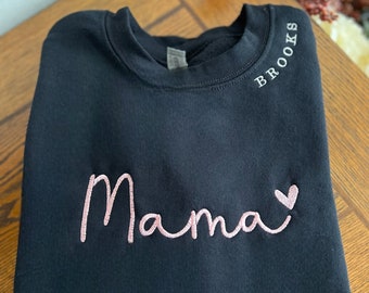 Embroidered Mama Sweatshirt, Mom Sweatshirt, Mama Crewneck, Personalized sweatshirt, Mama pullover, Gift for mom, Mother's Day gift