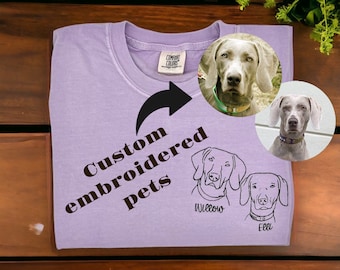 T-shirt brodé personnalisé pour animal de compagnie, Sweat-shirt brodé personnalisé pour animal de compagnie, Chemise pour chien personnalisée, T-shirt chat personnalisé, Broderie personnalisée