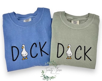 Broderad ankt-t-shirt och anktröja, djurälskarkläder, rolig anktröja, fånig gåströja, broderad present, udda anktröja