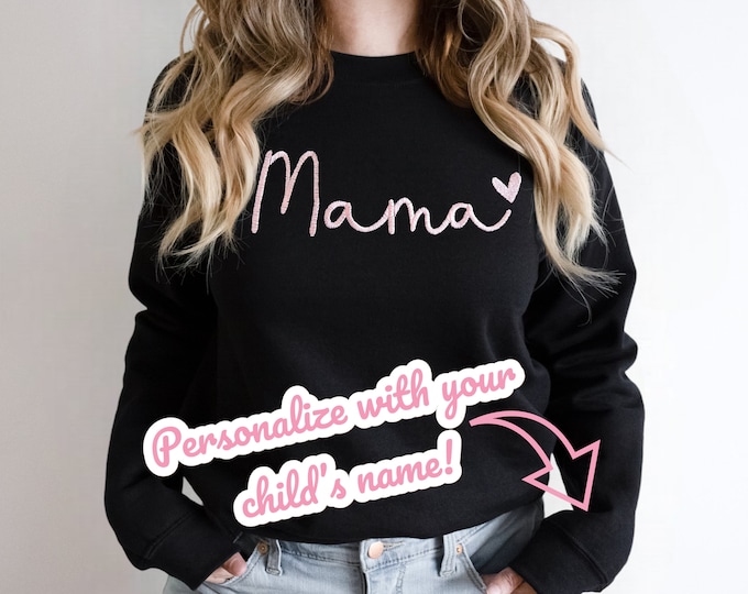 Embroidered Mama Sweatshirt, Mom Sweatshirt, Mama Crewneck, Personalized sweatshirt, Mama pullover, Gift for mom, Mother's Day gift