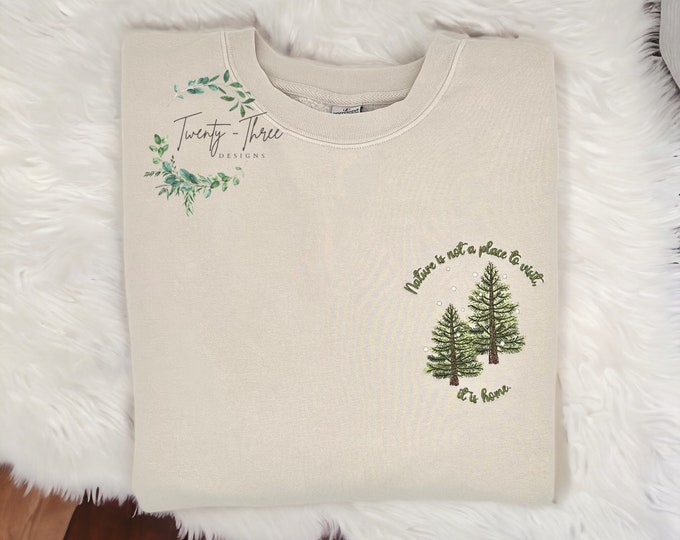 Embroidered winter trees, Embroidered trees, Christmas trees, Christmas, Nature, Nature sweatshirt, Embroidery, Embroidered Sweatshirt, Tree