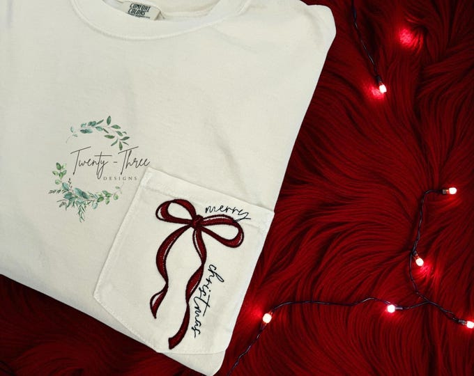 Cozy  Christmas Sweatshirt /short sleeve  Tee – Holiday Coquette Bow with writing| Perfect Christmas Gift for everyone| Unisex | plus sizes