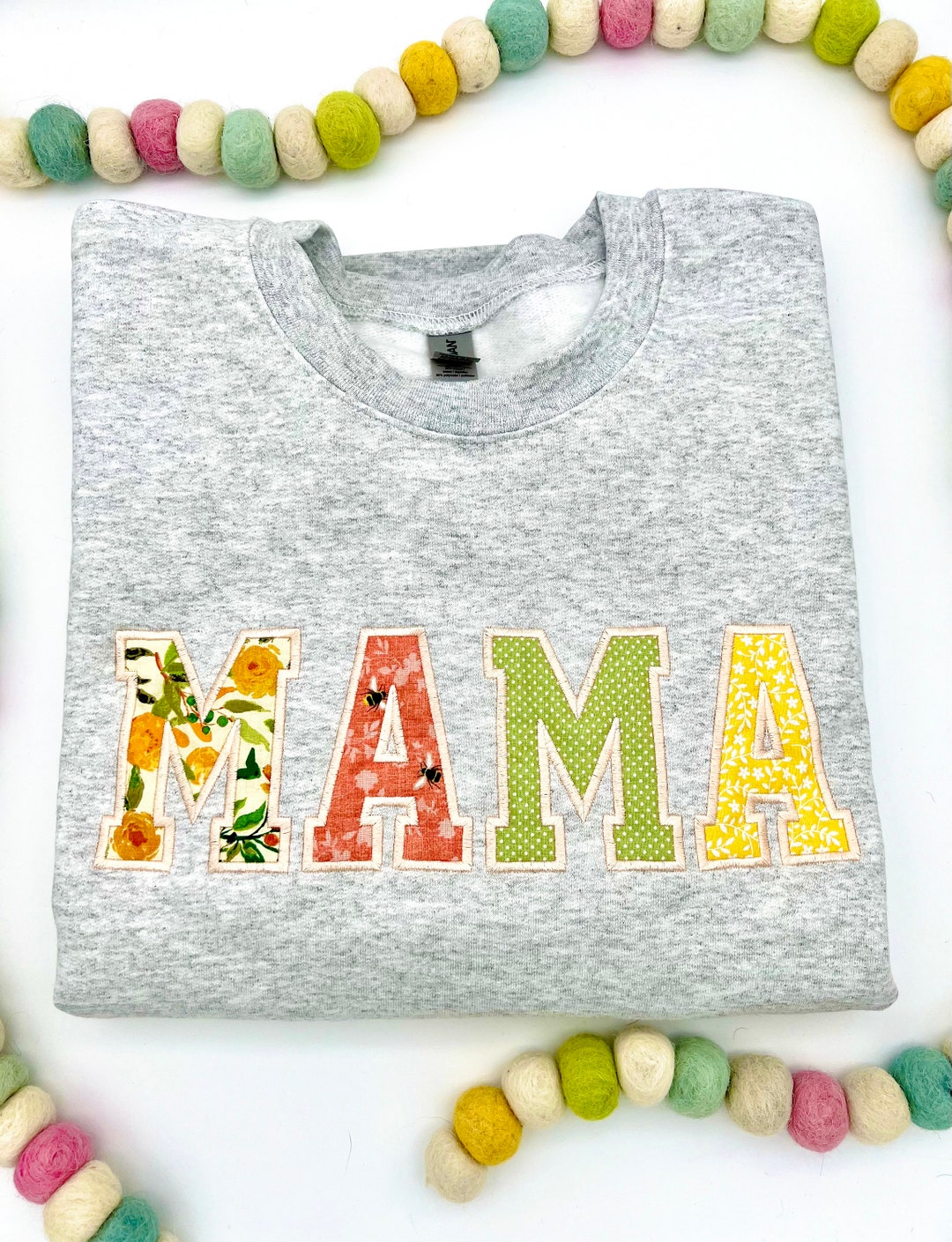 Embroidered Mama Sweatshirt Mom Sweatshirt Mama Crewneck Etsy
