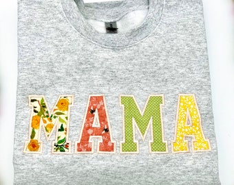 Embroidered Mama Sweatshirt, Mom Sweatshirt, Mama Crewneck, Personalized sweatshirt, Mama pullover, Gift for mom, Mother's Day, Applique