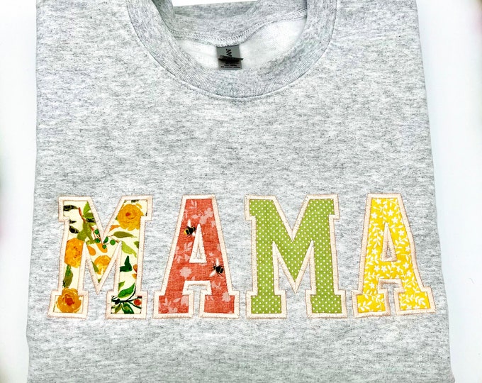 Embroidered Mama Sweatshirt, Mom Sweatshirt, Mama Crewneck, Personalized sweatshirt, Mama pullover, Gift for mom, Mother's Day, Applique