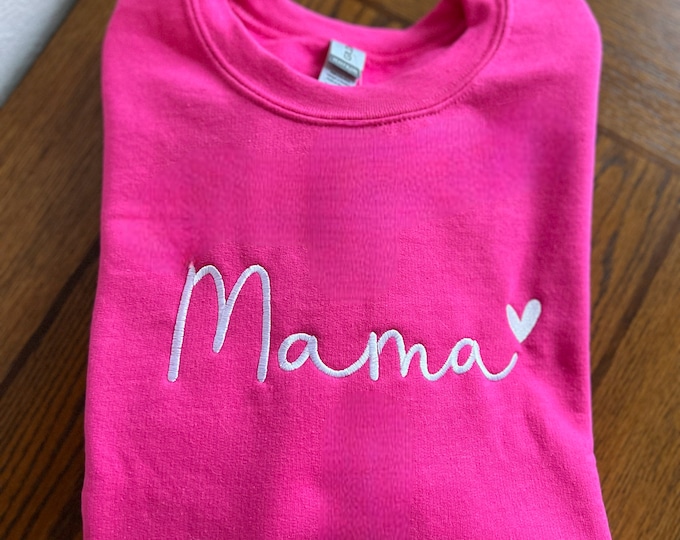 Embroidered Mama Sweatshirt, Mom Sweatshirt, Mama Crewneck, Personalized sweatshirt, Mama pullover, Gift for mom, Mother's Day gift