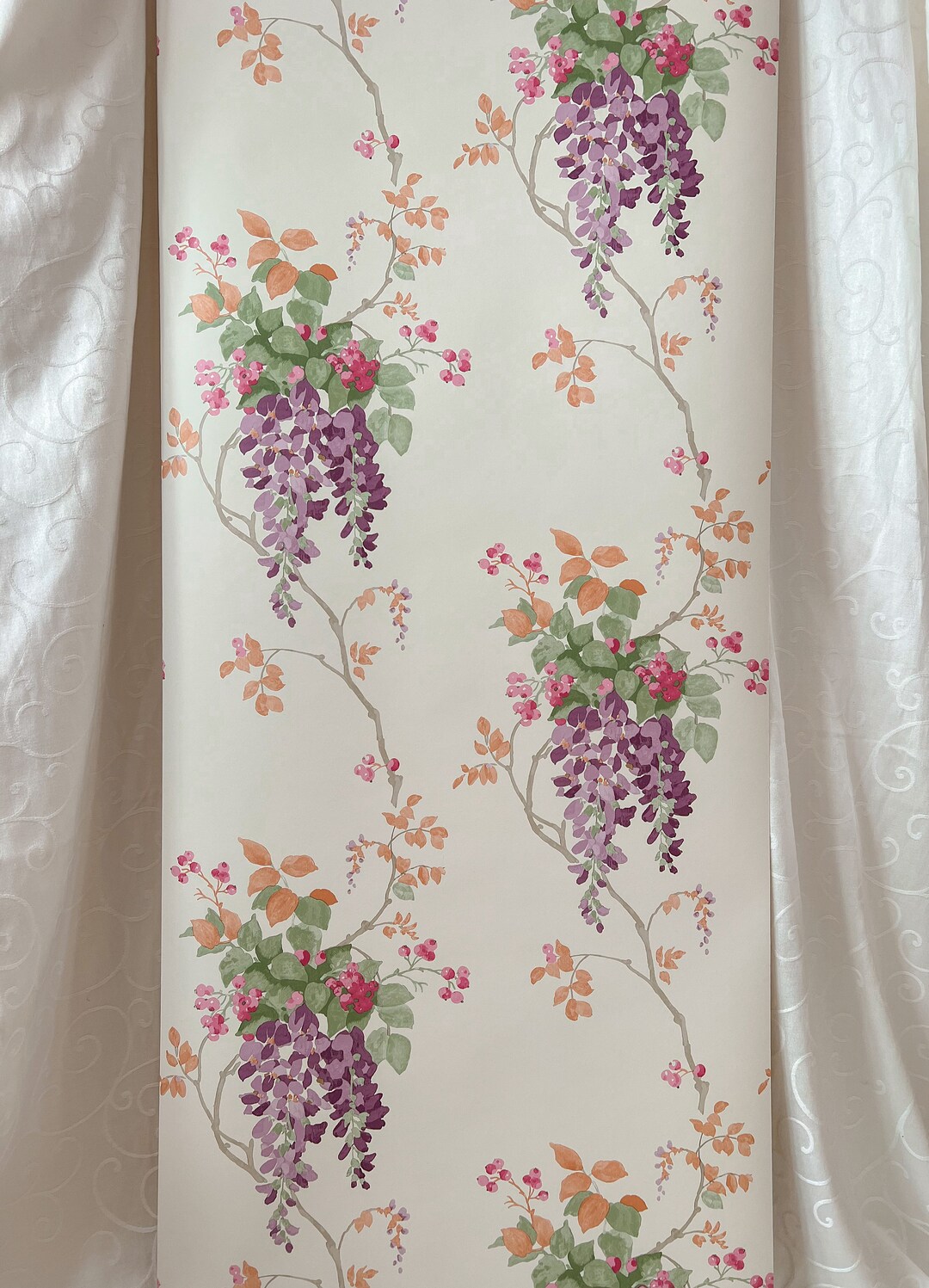 One Roll of Laura Ashley Wisteria Grape Wallpaper Etsy