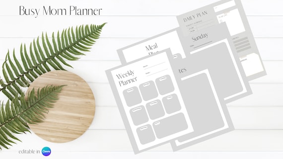 Busy Mom Planner, Templates, Canva Editable Templates