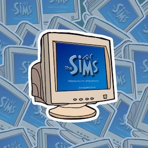Sims Retro Gamer Sticker,  Sims 4, Sims, the sims, plumbob, gift for gamers, twitch sticker, streamer sticker, cozy gamer sticker