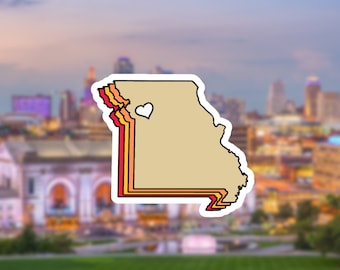 Kansas City Missouri Sticker, kc sticker, kansas city, gift for kansas city, kcmo sticker, kc chiefs