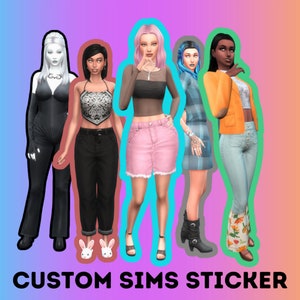 Custom Sims Sticker, Sims sticker, Sims 4, Sims, the sims, gift for gamers, twitch sticker, streamer sticker, custom sticker