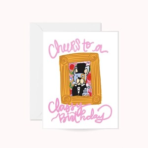 Biglietto d'auguri con cane di classe, biglietto d'auguri di compleanno per bambini, biglietto d'auguri divertente, biglietti d'auguri carini per auguri di compleanno