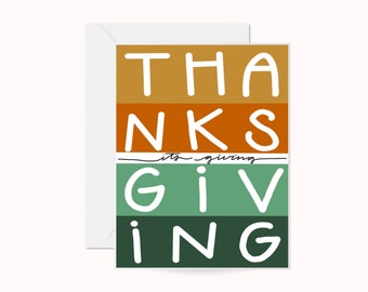 Greeting Card Funny It&#39;s Giving Thanksgiving Greeting Card Holiday Thanksgiving Hostess