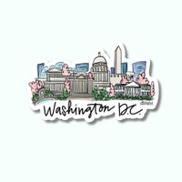Washington DC Travel Sticker, Washington DC Sticker, Capital Hill ...