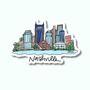 Nashville Skyline Sticker | Decorative Sticker | Fun | Cute Vinyl Sticker | Cityscape