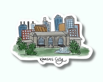 Kansas City Skyline Sticker: Waterproof Vinyl Decal