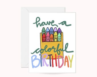 Cartão de felicitações, cartão de felicitações com giz de cera colorido, cartão de aniversário, aniversário infantil, cartão de felicitações engraçado, cartões fofos, desejos de aniversário