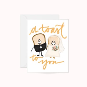 Cartão de felicitações engraçado Um brinde a você Cartão de felicitações Cartão de casamento Cartão de casamento engraçado Noivado