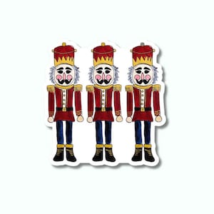 Sticker Christmas Red Nutcracker Sticker Decorative Sticker Fun Cute Vinyl Sticker Holiday Christmas For Girls For Boys For Teens