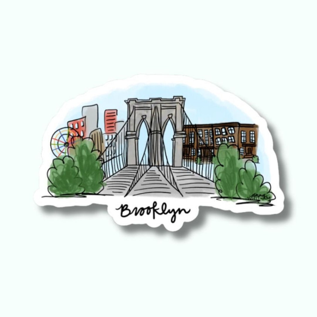Bridge Sticker Brooklyn Bridge Sticker: Waterproof Vinyl Cityscape Decal - Etsy