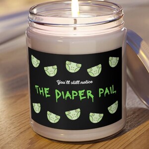 Funny Newborn Gift | Diaper Pail Odor | Funny Candle Gift | Funny Baby Gift | Candle Gag Gift - 9oz 100% Soy Scented Candle