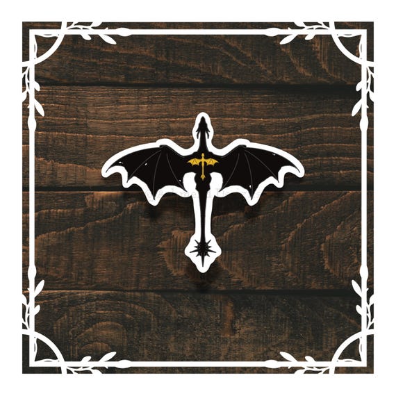 Sticker Fourth Wing Fantasy Sticker Bookish Sticker Booktok Gift for Book Lover Fourth Wing Gift Fourth Wing Tairn Andarna Sticker