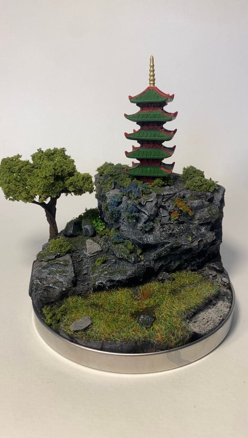 Japonais | Ornements d'aquarium à thème oriental - Décoration bonsaï pagode  de B