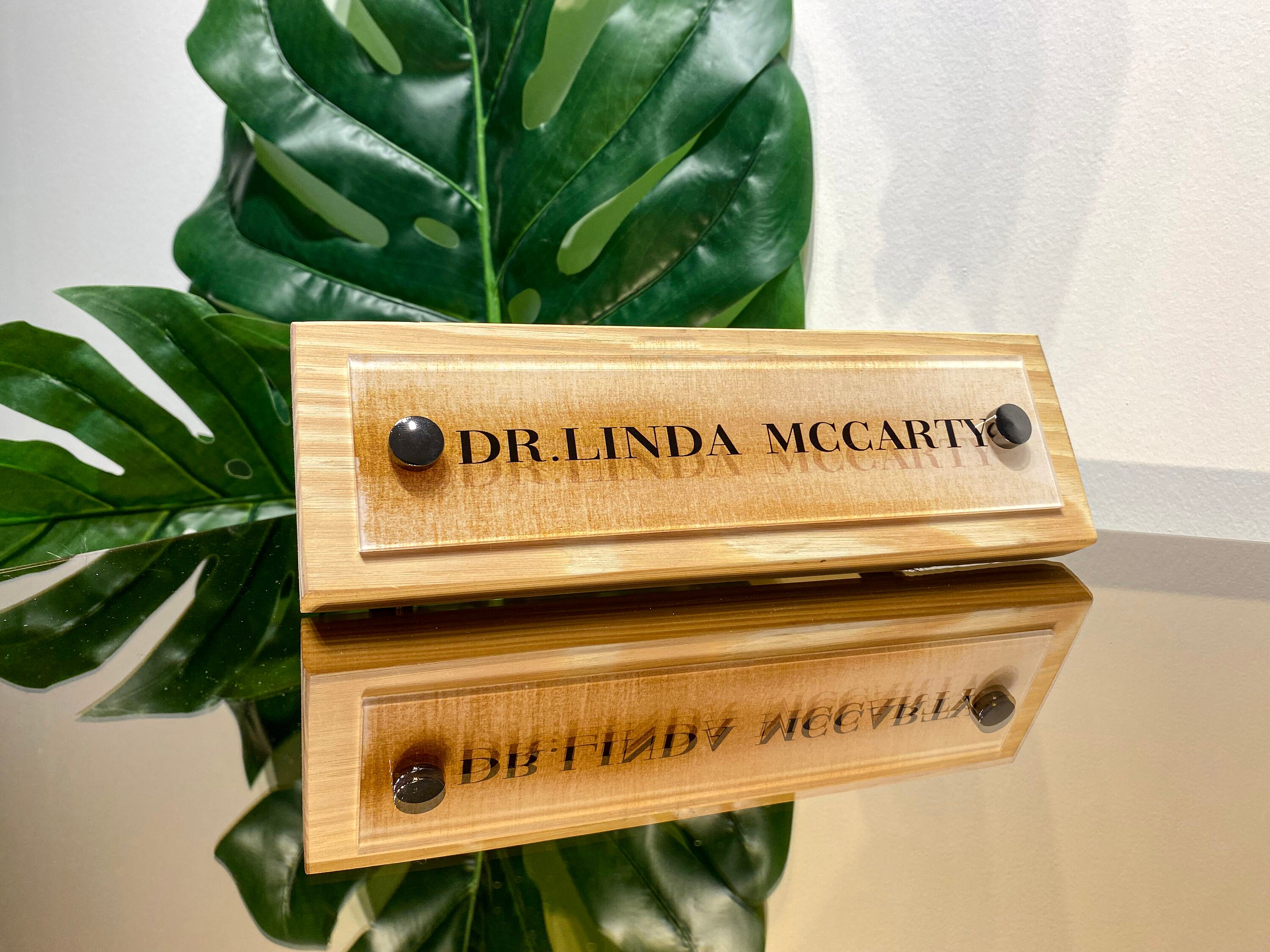Custom Compass Wood Desk Name Plate: Office Advancement Gift - Etsy
