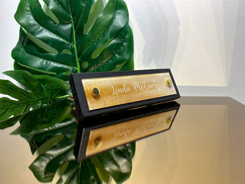 Custom Compass Wood Desk Name Plate: Office Advancement Gift - Etsy