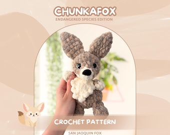 Haakpatroon: Chunkafox | Amigurumi-vos | Pdf direct downloaden | Patroon knuffeldier | Verzwaarde pluche