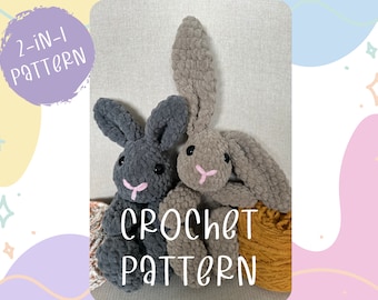Daisy Bunny Lovey Crochet PATTERN | 2-in-1 Bunny Crochet PATTERN | PDF | Crochet Bunny Snuggler | Crochet Bunny Lovey | Crochet Lovey