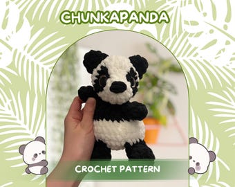 Haakpatroon: Chunkapanda | Amigurumi-panda | Pdf direct downloaden | Patroon knuffeldier | Verzwaarde pluche