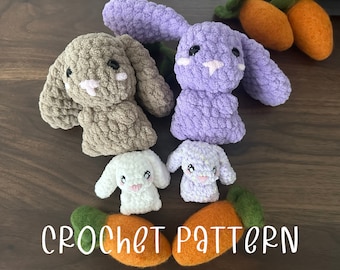 Teeny Tiny Pocket Bunny-haakpatroon: laag naaiende amigurumi (pdf-patroon)