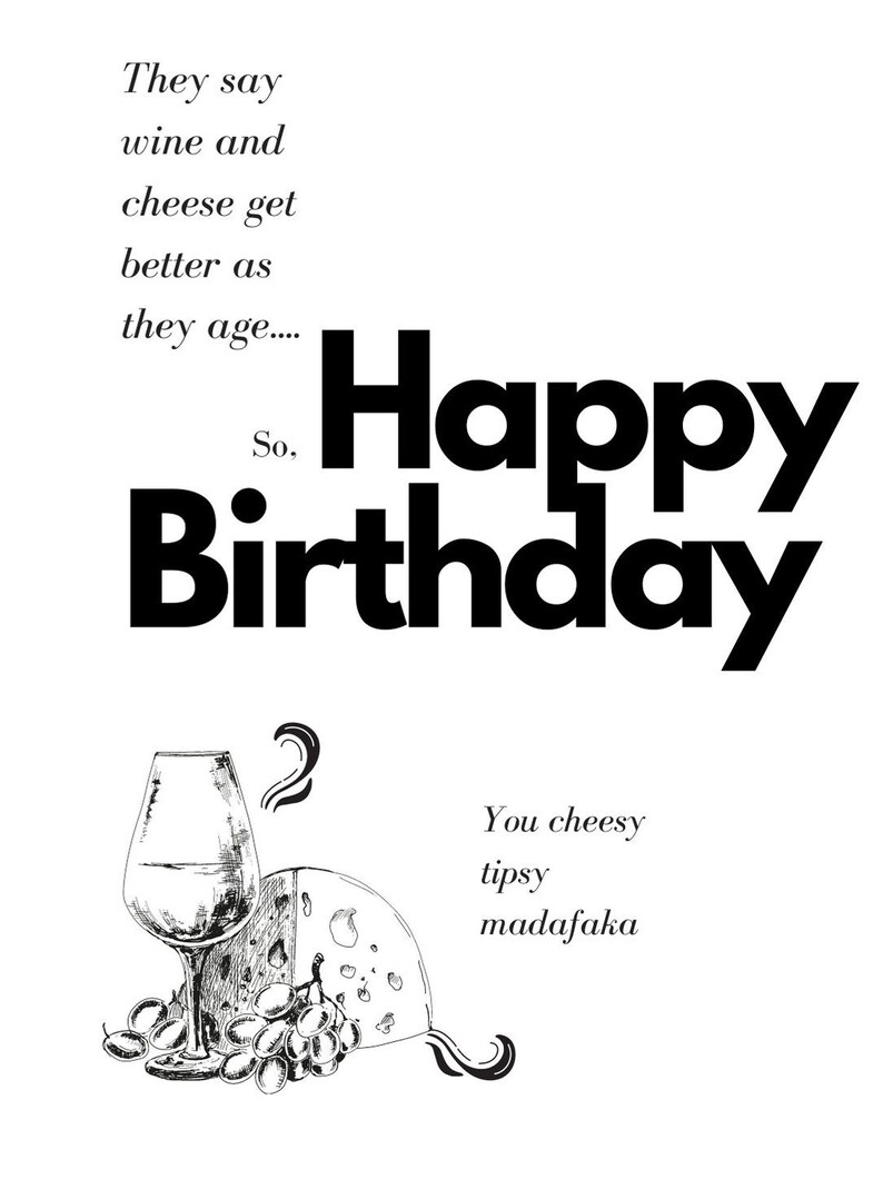 Printable Birthday Card Funny Birthday Card Digital Etsy