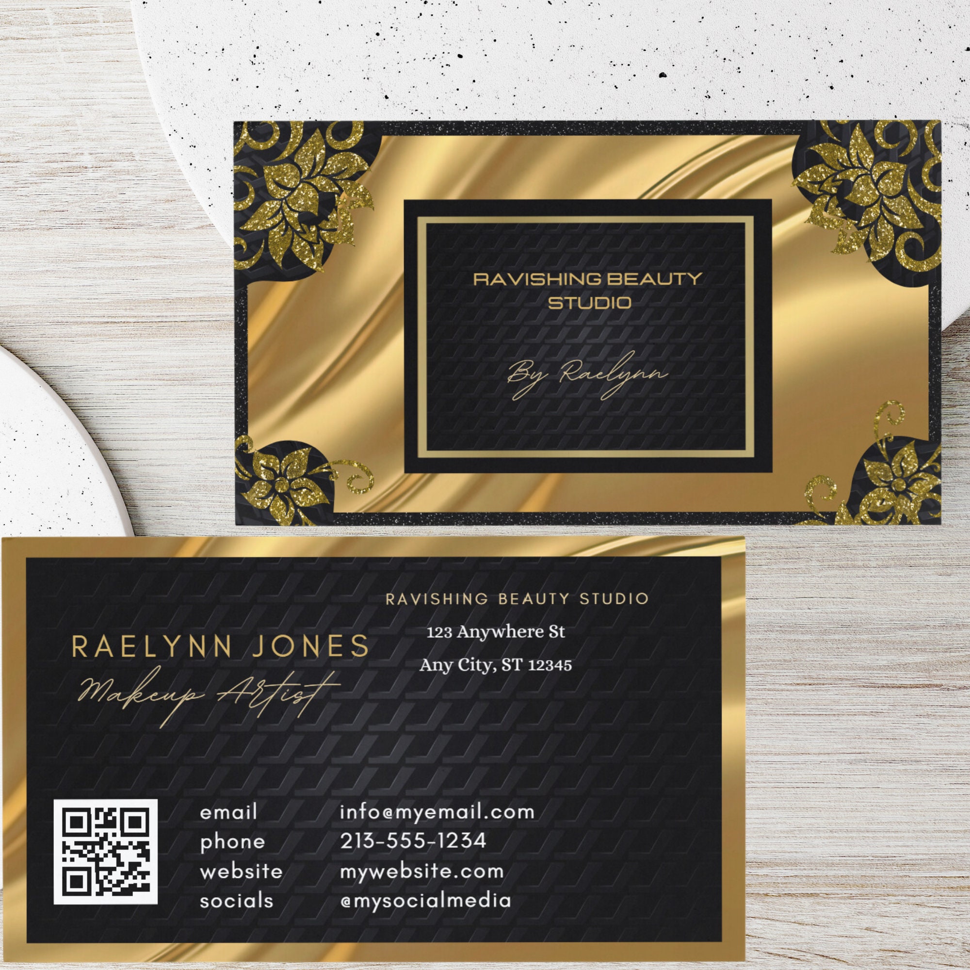 Glam Business Card Template Hair Stylist Business Card Etsy
