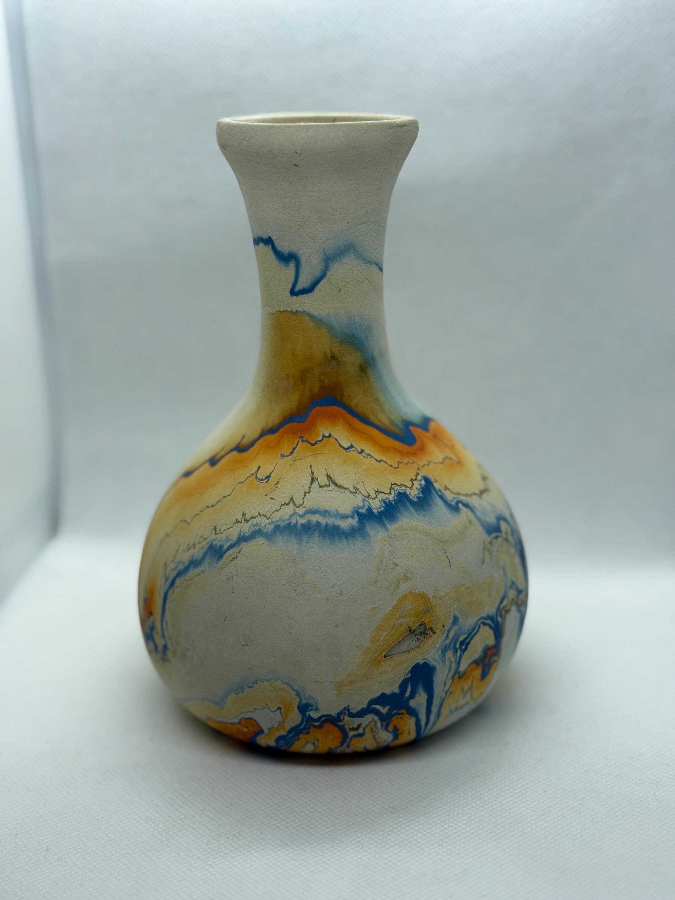 NEMADJI ネマジ ヴィンテージ　花瓶　ネイティブアメリカン　工芸品　陶器 VINTAGE】Nemadji Pottery Flower Base ”Made In USA