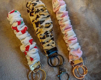 Scrunchie Wristlet Keychain Bracelet - Key Holder