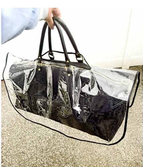 Rain Slicker for Designer Handbags in Clear (Half-transparent) Color, Tote Bags, and Purses (Large Size)
