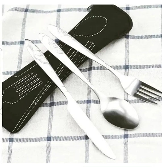 3PC Travel Cutlery Set With Case/travel Utensils/utensil Set/stainless  Steel Cutlery/flatware/silverware 