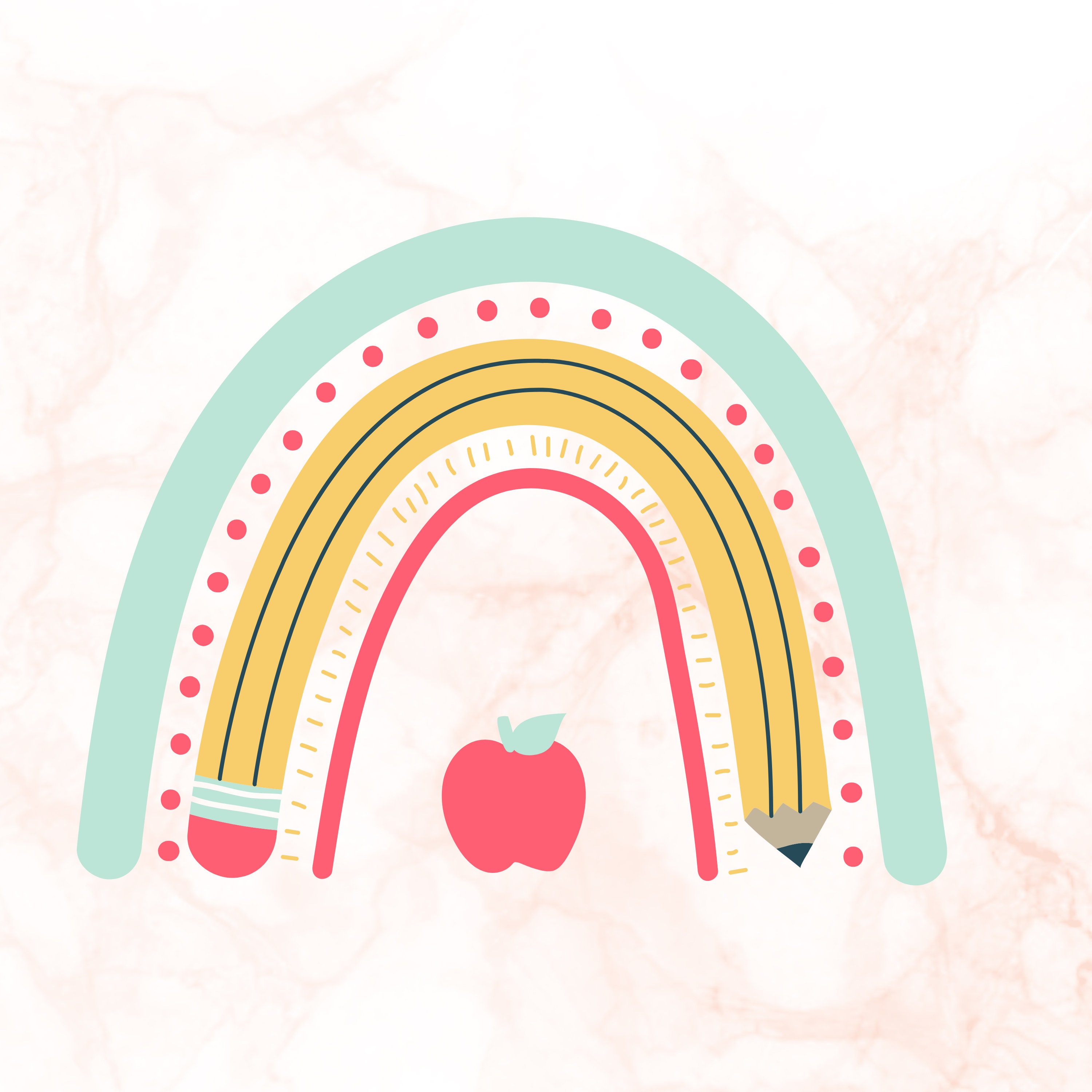 Back to School Rainbow Pencil Design Png Digital Download - Etsy