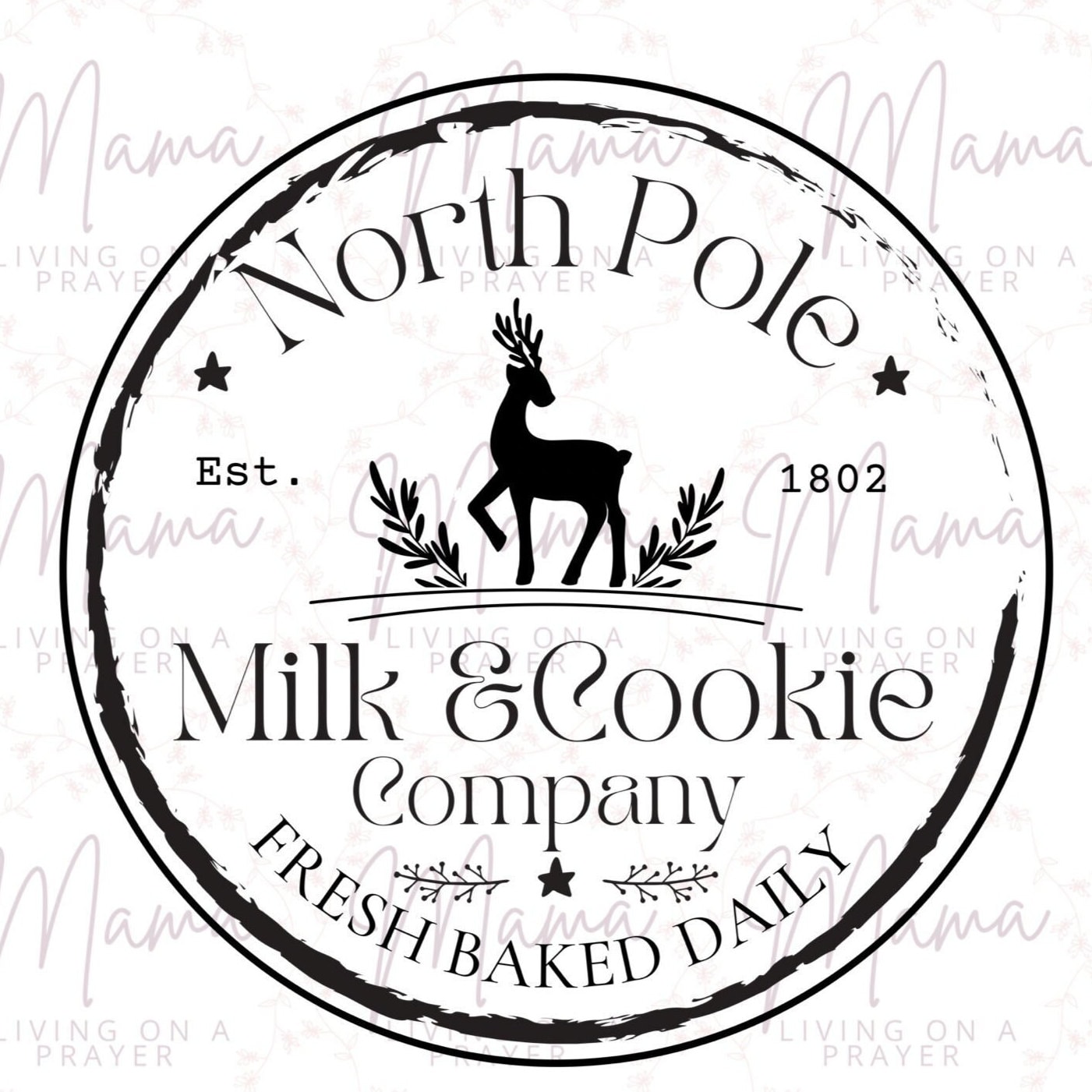 North Pole Milk and Cookie Company Png Christmas Digital Design - Etsy