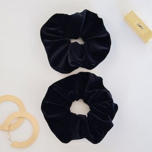High Quality Scrunchies - 2 Pack Oversized Black Scrunchies for Women's Hair-Large Hair Ties-Elastic Bands-Black Scrunchies-Black Ties
